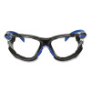 Solus 1000 Series Safety Glasses, Frameless, Black/Blue Arms, Clear Single Lens