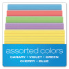 Ruled Index Cards, 4 X 6, Blue/Violet/Canary/Green/Cherry, 100/Pack