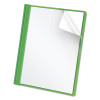 Clear Front Standard Grade Report Cover, Three-Prong Fastener, 0.5" Capacity, 8.5 X 11, Clear/Green, 25/Box