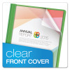 Clear Front Standard Grade Report Cover, Three-Prong Fastener, 0.5" Capacity, 8.5 X 11, Clear/Green, 25/Box