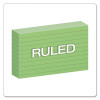 Ruled Index Cards, 3 X 5, Green, 100/Pack