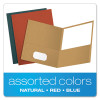 Earthwise By Oxford 100% Recycled Twin-Pocket Folder, Accommodates (100) 11 x 8.5 Sheets, Assorted Colors, 25/Box