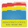 Divide It Up File Folder, 1/2-Cut Tabs: Assorted, Letter Size, 0.75" Expansion, Assorted Colors, 24/Pack