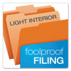 Colored File Folders, 1/3-Cut Tabs: Assorted, Letter Size, Orange/Light Orange, 100/Box