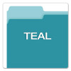Colored File Folders, 1/3-Cut Tabs: Assorted, Letter Size, Teal/Light Teal, 100/Box
