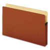 Smart Shield File Pocket, 3.5" Expansion, Letter Size, Red Fiber, 10/Box
