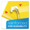Colored Reinforced Hanging Folders, Letter Size, 1/5-Cut Tabs, Yellow, 25/Box