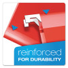 Extra Capacity Reinforced Hanging File Folders With Box Bottom, 2" Capacity, Letter Size, 1/5-Cut Tabs, Red, 25/Box
