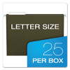 Standard Green Hanging Folders, Letter Size, 1/3-Cut Tabs, Standard Green, 25/Box