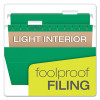 Colored Hanging Folders, Letter Size, 1/5-Cut Tabs, Bright Green, 25/Box