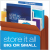 Heavy-Duty End Tab File Pockets, 3.5" Expansion, Legal Size, Red Fiber, 10/Box