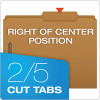 Kraft Fastener Folders, 2/5-Cut Tab: Right Of Center, 2 Fasteners, Letter Size, Kraft, 50/Box