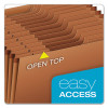 Heavy-Duty Open-Top Expanding Stadium File, 21 Sections, 1/3-Cut Tabs, Legal Size, Redrope