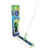 Sweeper Mop Xl Dry + Wet Sweeping Kit, 16.5 x 9 White Cloth Head, 46" Green/Silver Aluminum/Plastic Handle