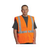 Zipper Safety Vest, Polyester Mesh, X-Large, Hi-Viz Orange