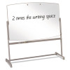Total Erase Reversible Mobile Presentation Easel, 72" x 48", White Surface, Neutral Beige Steel Frame