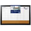 Magnetic Combination Board Calendar, Monthly Planning/Scheduling, 35" x 23", Tan/White Surface, Black Wood Frame