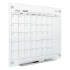 Infinity Magnetic Glass Calendar Board, Monthly Planning/Scheduling, 48" x 36", White Surface