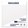 Invisamount Vertical Magnetic Glass Dry-Erase Boards, 42" x 74", White Surface