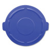 Brute Self-Draining Flat Top Lids, For 44-Gal Round Brute Container, 24.5 Dia, Blue, 4/Carton