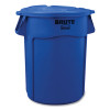 Brute Self-Draining Flat Top Lids, For 44-Gal Round Brute Container, 24.5 Dia, Blue, 4/Carton