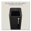 Sustain Decorative Refuse With Recycling Lid, 23 Gal, Metal/Plastic, Black