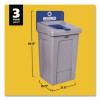 Slim Jim Recycling Station 1-Stream, Mixed Recycling Station, 33 Gal, Resin, Gray
