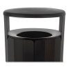Resist Round Waste Container, 33 Gal, Metal, Black
