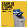 Slim Jim Recycling Station Kit, 1-Stream Mixed Recycling, 23 Gal, Plastic, Gray/Blue