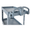 Brute Heavy-Duty Ergo Handle Utility Cart, Plastic, 2 Shelves, 750 Lb Capacity, 26" x 55" x 33.25", Gray