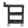 Brute 3-Shelf Heavy-Duty Ergo Flat Utility Cart, Plastic, 3 Shelves, 600 Lb Capacity, 25.24" x 48.63" x 46.18", Black