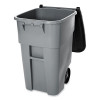 Rollout Container, 50 Gal, Molded Plastic, Gray