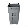 Rollout Container, 50 Gal, Molded Plastic, Gray
