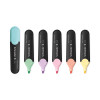 Job Pastel Highlighters, Chisel Tip (1Mm/5Mm), Assorted Ink Colors, Black/Assorted Barrel Colors, 6/Pack