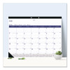Duraglobe Academic Desk Pad Calendar, 22 x 17, White/Blue/Gray Sheets, Black Headband, 13-Month: July 2025 To July 2026