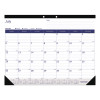 Duraglobe Academic Desk Pad Calendar, 22 x 17, White/Blue/Gray Sheets, Black Headband, 13-Month: July 2025 To July 2026
