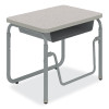 Alphabetter 2.0 Height-Adjustable Student Desk With Pendulum Bar And Book Box, 27.75" x 19.75" x 22" To 30", Pebble Gray