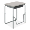 Alphabetter 2.0 Height-Adjustable Student Desk With Pendulum Bar And Book Box, 27.75" x 19.75" x 22" To 30", Pebble Gray