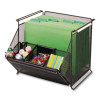 Onyx Stackable Mesh Storage Bin, 4 Compartments, Steel Mesh, 14 x 15.5 x 11.75, Black