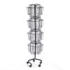 Wire Rotary Display Racks, 32 Compartments, 15w X 15d X 60h, Charcoal