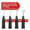 S-Gel High-Performance Gel Pen, Retractable, Medium 0.7 Mm, Assorted Ink Colors, Black Barrel, 4/Pack