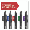 S-Gel High-Performance Gel Pens, Retractable, Medium 0.7 Mm, Assorted Ink Colors, Black Barrel, 8/Pack