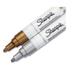Permanent Paint Marker, Medium Bullet Tip, Assorted Metallic Colors, 2/Pack