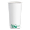 Compostable Paper Hot Cups, Proplanet Seal, 20 Oz, White/Green, 600/Carton