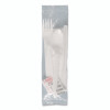 Regal Mediumweight Cutlery Kit, Individually Wrapped, Fork/Knife/Napkin/Spoon/Salt/Pepper, Plastic, White, 750/Carton