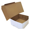 White One-Piece Non-Window Bakery Boxes, Standard, 12 x 12 x 6, White/Brown, Paper, 50/Bundle