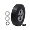 Tilt Truck Wheels, 340 Lb Weight Capacity (170 Lb Per Wheel), 10" Wheel, Black, 2/Set