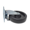 Replacement Plate Casters, Rigid Mount Plate, 5" Polypropylene Wheel, Black