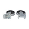 Replacement Plate Casters, (2) Rigid Mount Plate, (2) Swivel Mount Plate, 5" Soft Rubber Wheel, Gray, 4/Set