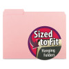 Interior File Folders, 1/3-Cut Tabs: Assorted, Letter Size, 0.75" Expansion, Pink, 100/Box
